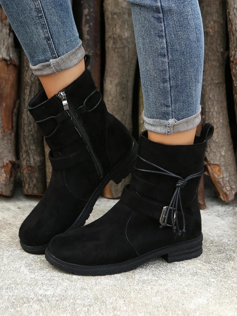 Women Belt Buckle Ankle Boots Chunky Chelsea Boots Autumn Winter Female New Designer Brand Mid Heels Casual Vintage Boots 2026