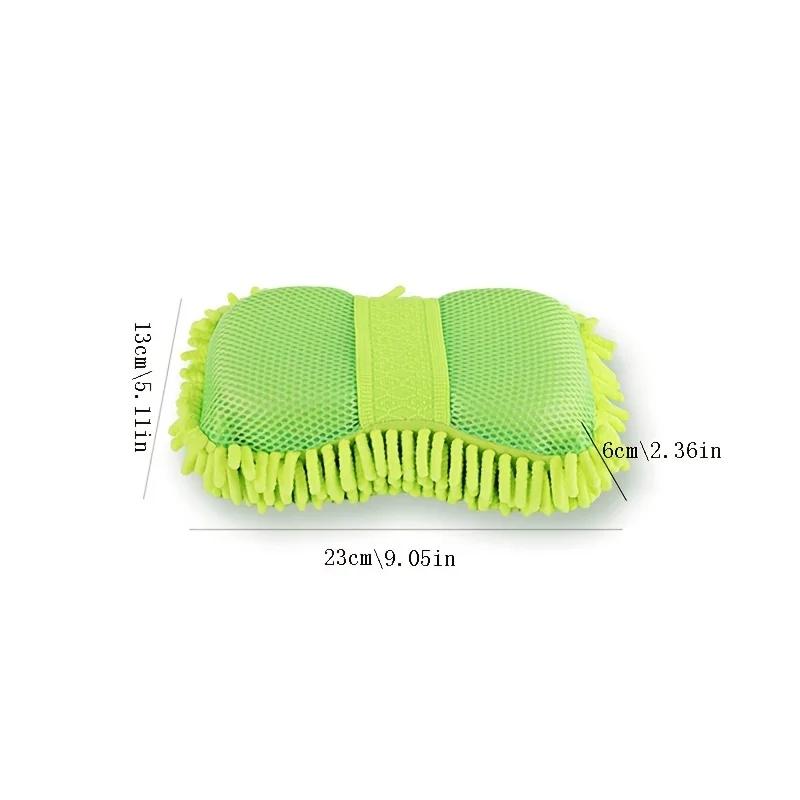 1pc Boat/Car Wash Mitt & Microfiber Drying Towel Set Chenille Scratch-Free Mitt Ultra Absorbent Waffle Towel for Car Detailing