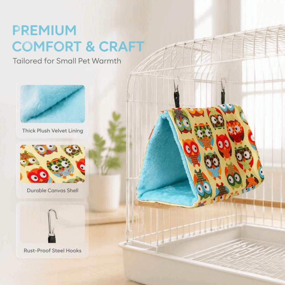 Cozy Plush Fabric Plush Bird Hut Soft Hammock Material Bird Cage Hut Tent For Budgies