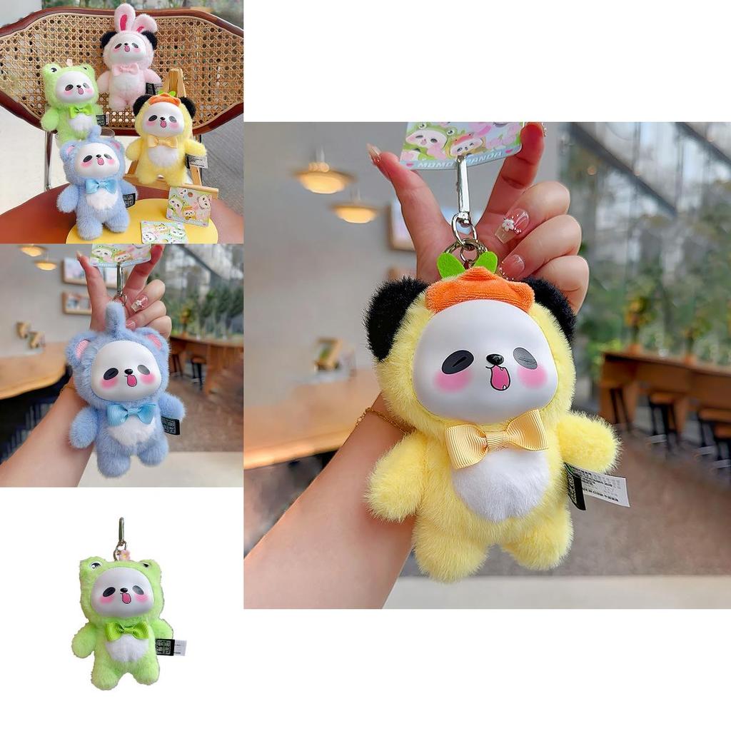 Panda Cartoon Plush Keychain With Soft Toy Pendant For Kids And Collectors
