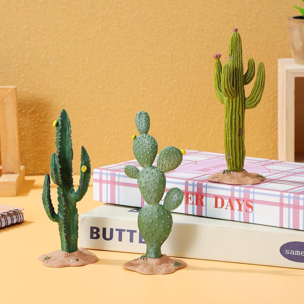 ARTIBETTER 3pcs Artificial Cactus Green Simulated Cactus Artificial Sand Decor Faux Succulent Decor Fake Cacti Plants Table Ornament Centerpieces for
