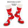 Festive Cotton Mid-Calf Women's Socks: Santa, Reindeer, Snowman Cartoon Design