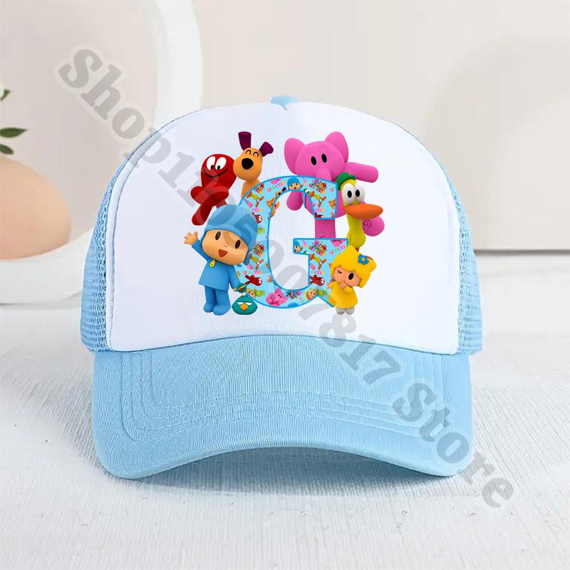 Kids Cartoon Cute Caps Summer Casual Sunbonnet Pocoyoed Anime Printed Baseball Cap for Boy Girl Children Hat Birthday Gifts