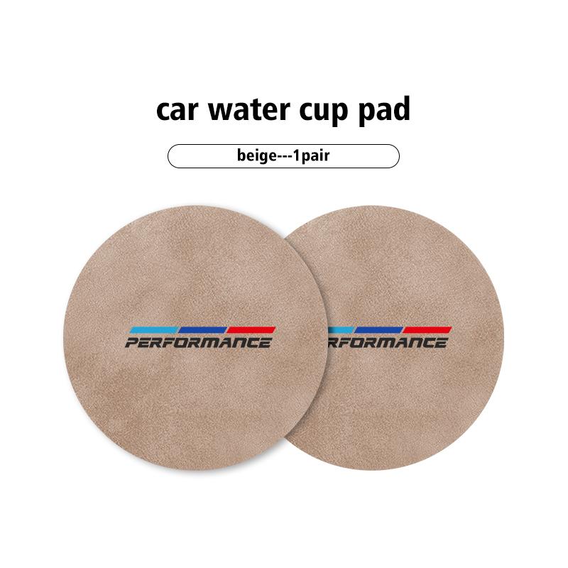 2pcs Suede Car Coaster Water Cup Drink Holder Anti-Slip Pad For BMW X1 X3 X4 X5 X7 G20 G38 F20 F39 F48 E46 E60 E36 E39