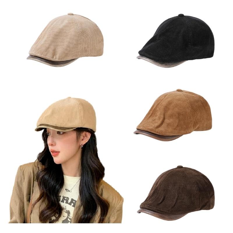 Autumn And Winter Retro Corduroy Newsboy Cap British Style Newsboy Cap, Japanese Street Style Artistic Duckbill Hat For Men