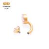 Trendy G23 Titanium Zirconia Curved Barbell Navel Ring