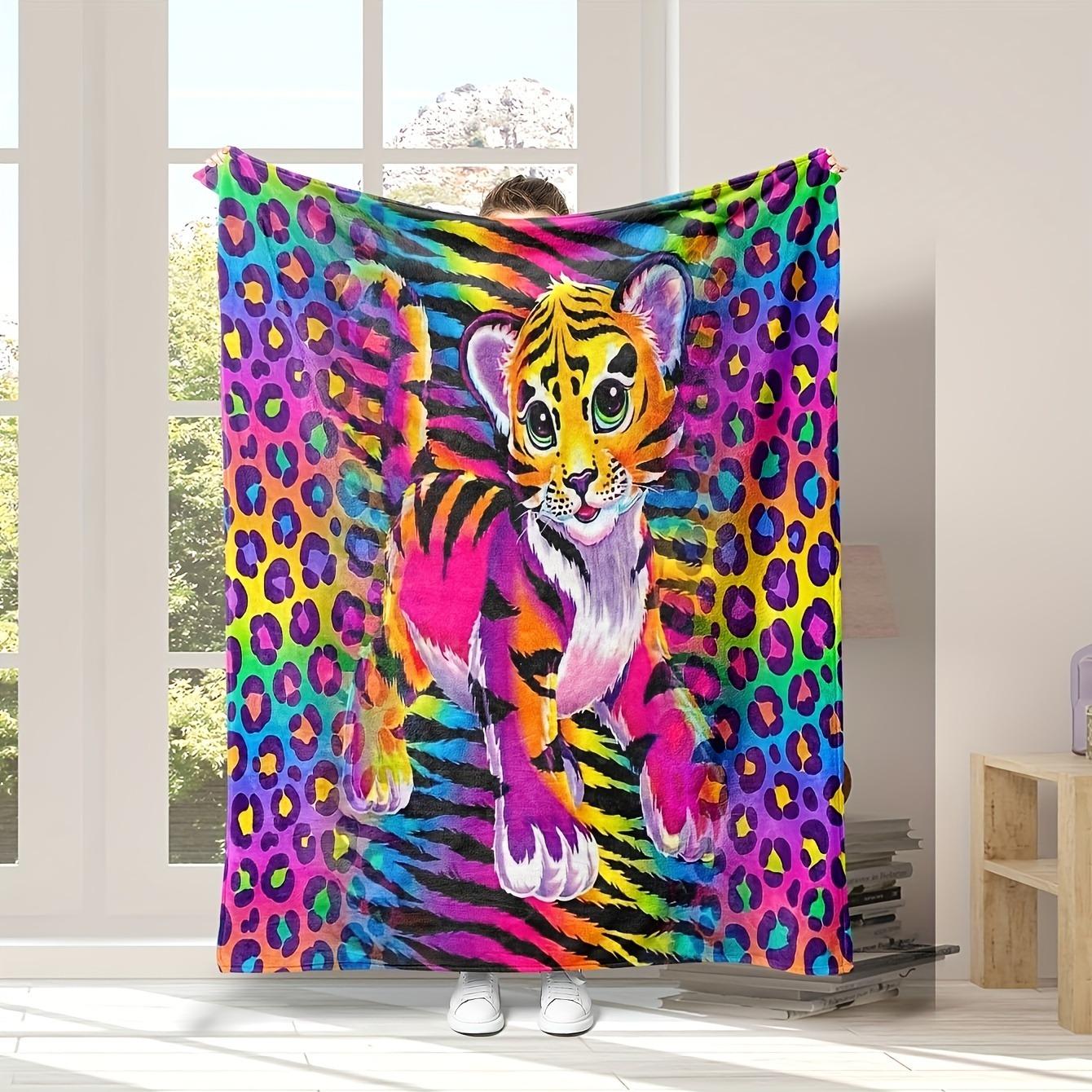 

Cute Cheetah Print Flannel Blanket Soft Cozy Throw Blanket for Bed Sofa Travel Home Decor Christmas Gift for Kids All Seasons 75x90cm