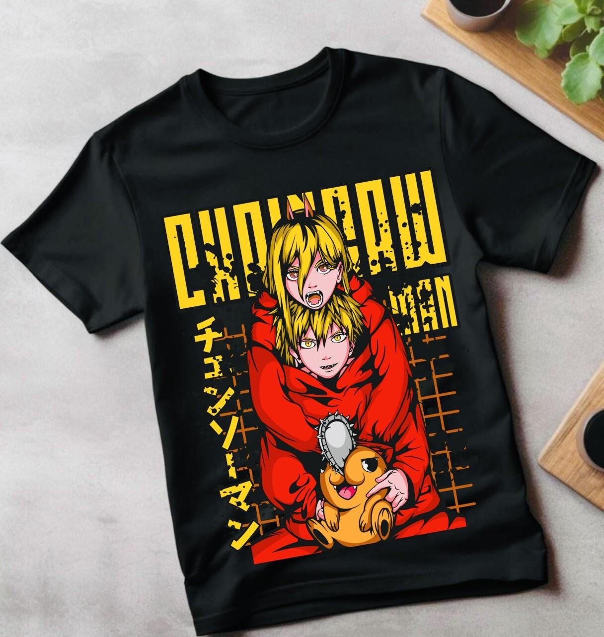 Nayuta T-Shirt Mens Womens Tees Top Chainsaw Man Denji Makima Denji Anime Manga Black Shirt All Size S