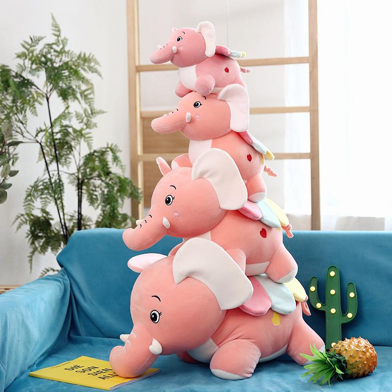 Bambola Carino Dumbo Bambola Giocattolo di Peluche Elefante Cuscino per Dormire Invia Bambola per Bambini rosa