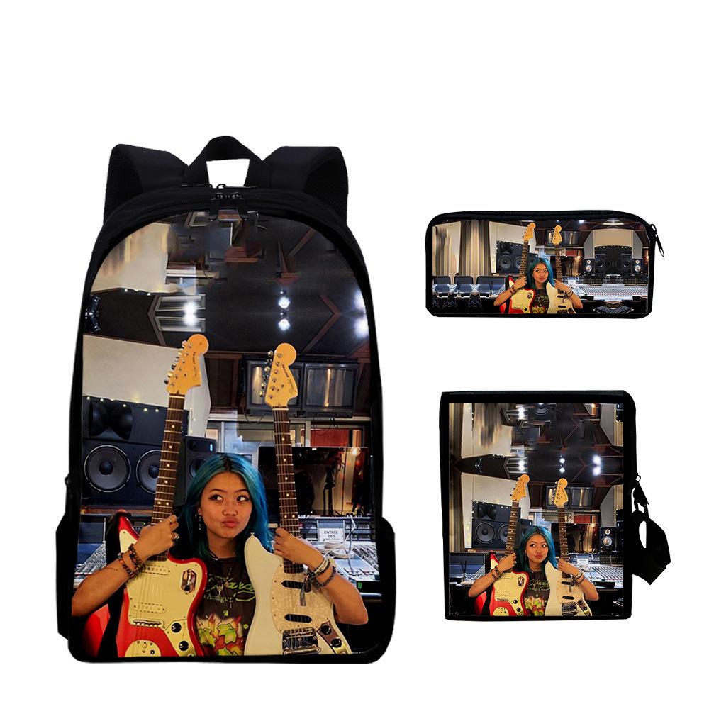Classic Novelty beabadoobee 3D Print 3pcs/Set pupil School Bags Laptop Daypack Backpack Inclined shoulder bag Pencil Case