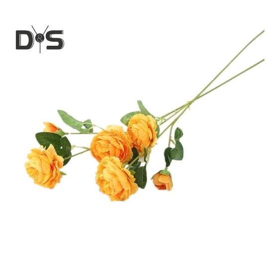 Easy Care Fake Flower Green Leaves Attractive Wedding Bouquet Artificial Peony Flower