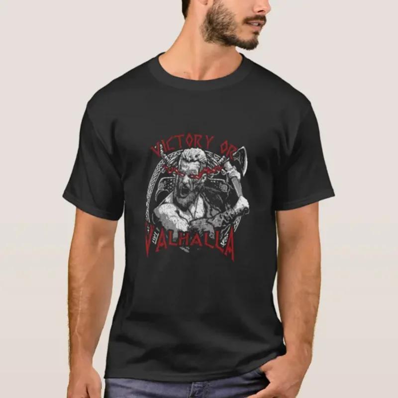 

Axe Warrior Raven Odin Thor Victory Or Valhalla T Shirt New 100% Cotton Short Sleeve O-Neck T-shirt Casual Mens Top - Men s S... S разноцветный