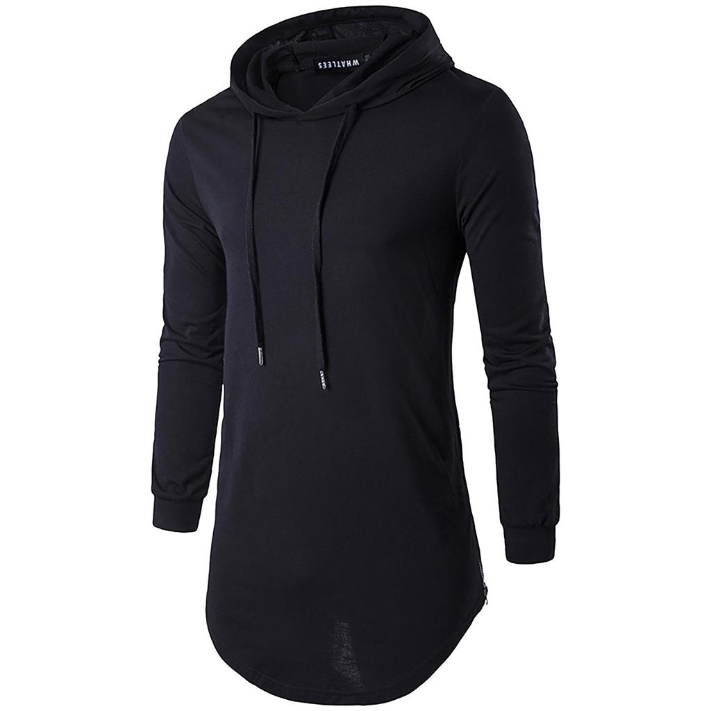 Men's Hip Hop Long Sleeved Color Hooded Personalized Street Sweater Bottomed Shirt