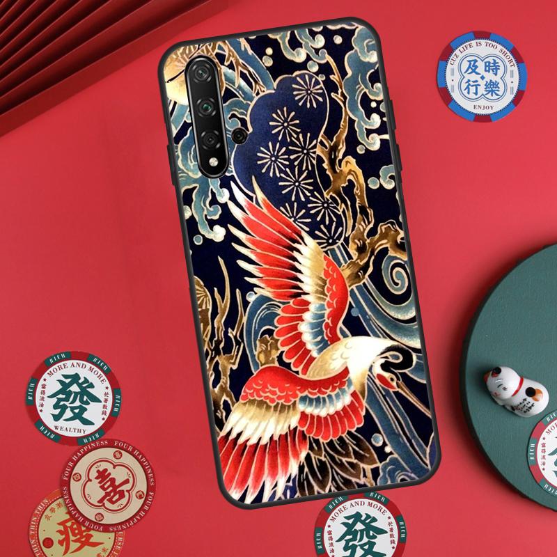 Art Crane Waves For Huawei Nova Y60 Y70 Y90 Y72 Y73 Y61 Y91 7i 8i 11i 12i 12s 9 10 SE P20 P30 P40 Lite Case