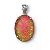 Lab Created Monarch 77.85Ct 925 Sterling Silver Opal Gemstone Pendant Certified