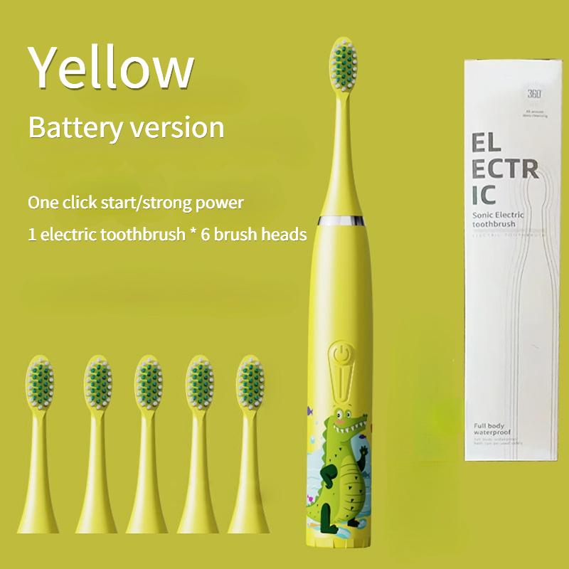 Children's Electric Toothbrush Kid Cartoon Ultrasonic Sonic Electric Toothbrush with 5 Replacement Heads Electric Brush Children