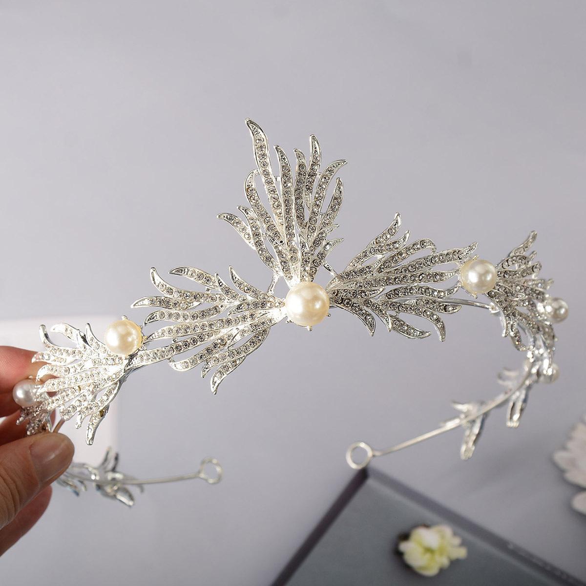 

Новый стиль невесты свадебный элегантный венец свадебное платье ужин фотостудия стиль головной убор корона для женщин