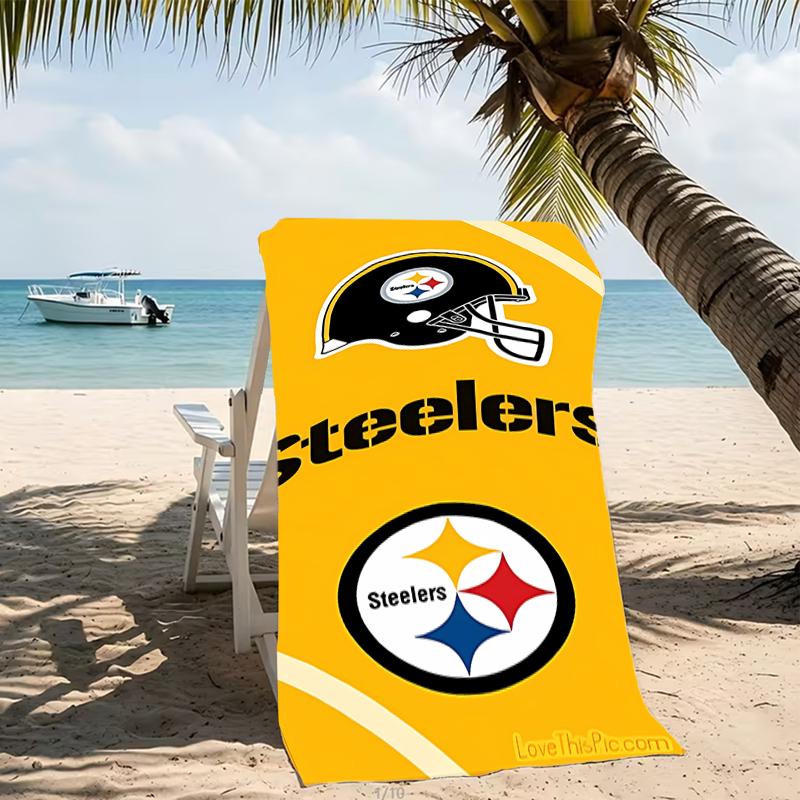 Beach Towel with Pittsburgh Steelers Pattern - soft,absorbent,machine washable Lightweight&Modern,swimming,Travel Essentials