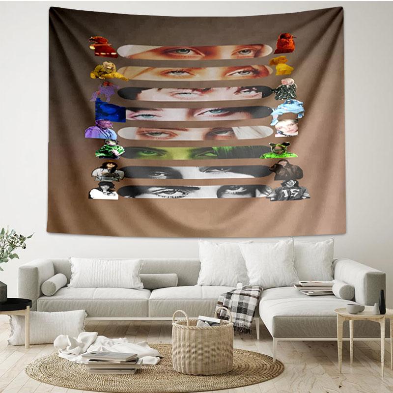 Billie Eilish Print Tapestry - Portable Wall Decor Cloth, for Home, Dorm, Travel, Bedroom, Living Room - Ideal Birthday Housewarming Gift