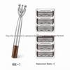 8-Blade Men's Manual Razor for Shaving Beard and Face with Sharp Blade Holder