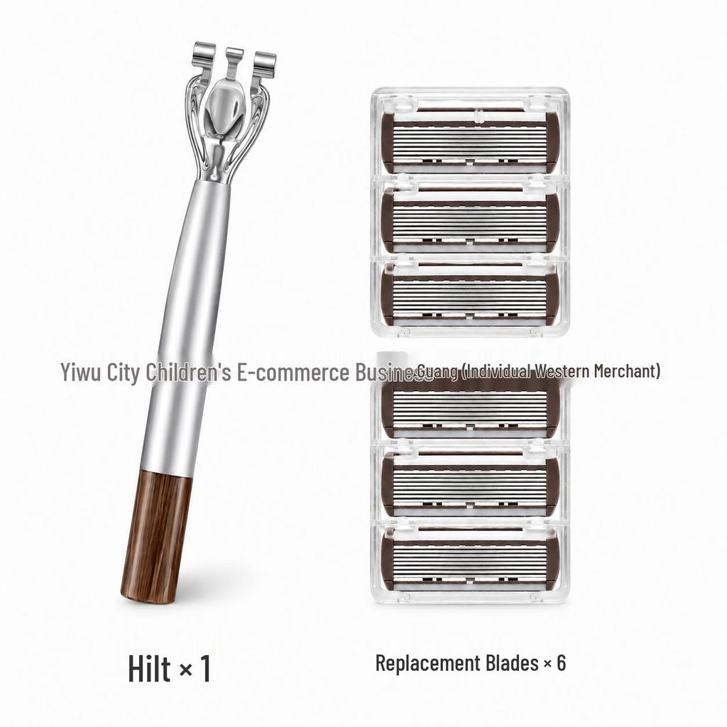 8-Blade Men's Manual Razor for Shaving Beard and Face with Sharp Blade Holder