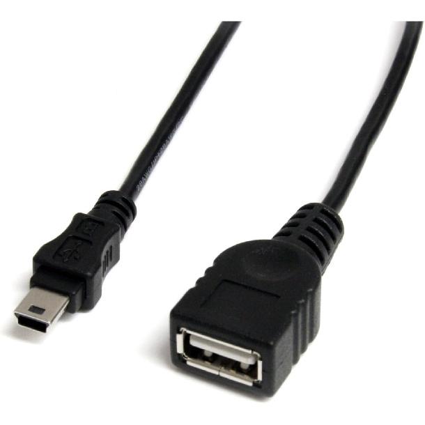 StarTech Mini USB 2.0 Cable - USB A to Mini B F/M - 1 Feet (USBMUSBFM1)