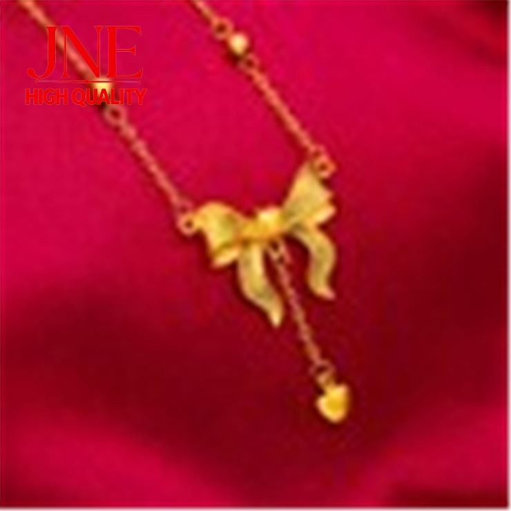 24K Gold Plated European Coin Princess Chain O Beads Wedding Best-Seller on Alluvial Gold Love Tassel Bow Necklace for Women