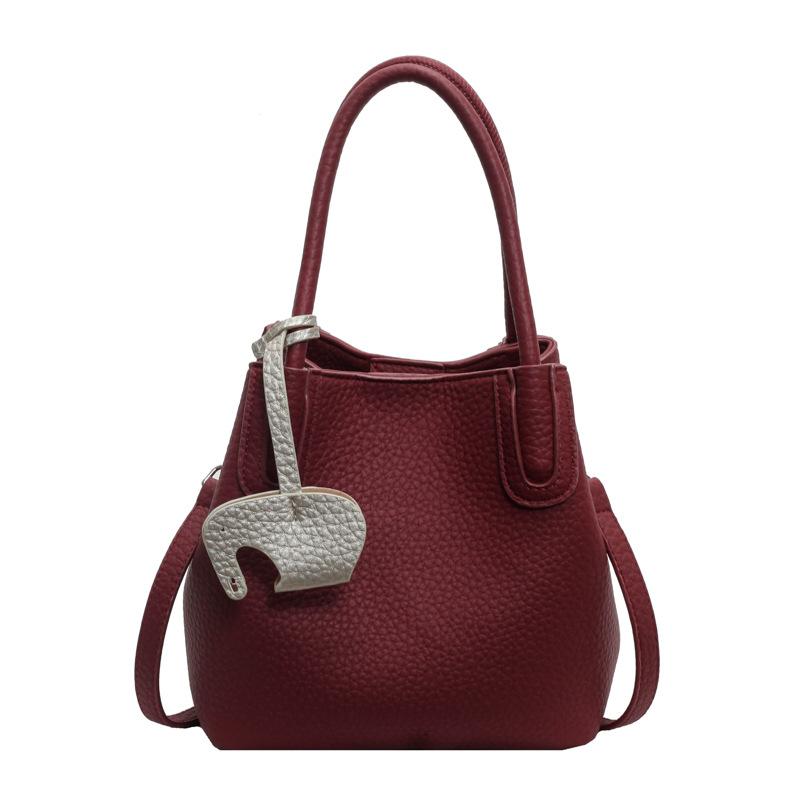Textured Small Bag Women's Autumn New Popular Versatile Messenger Bag Fashionable Women's Portable Bucket Bag