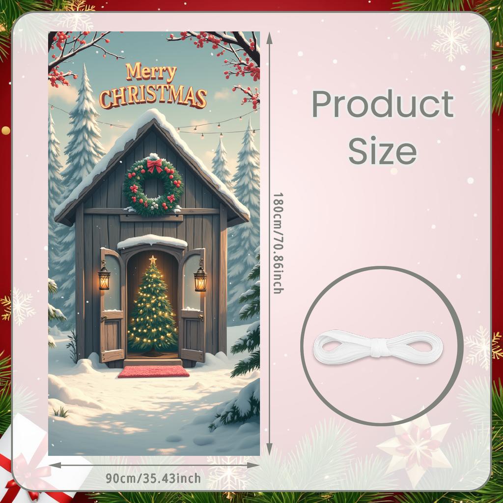 Holiday Decoration Gift Boxes Seasonal Banner Christmas Banner Cheerful Expression Santa Claus Banner For Family Gathering