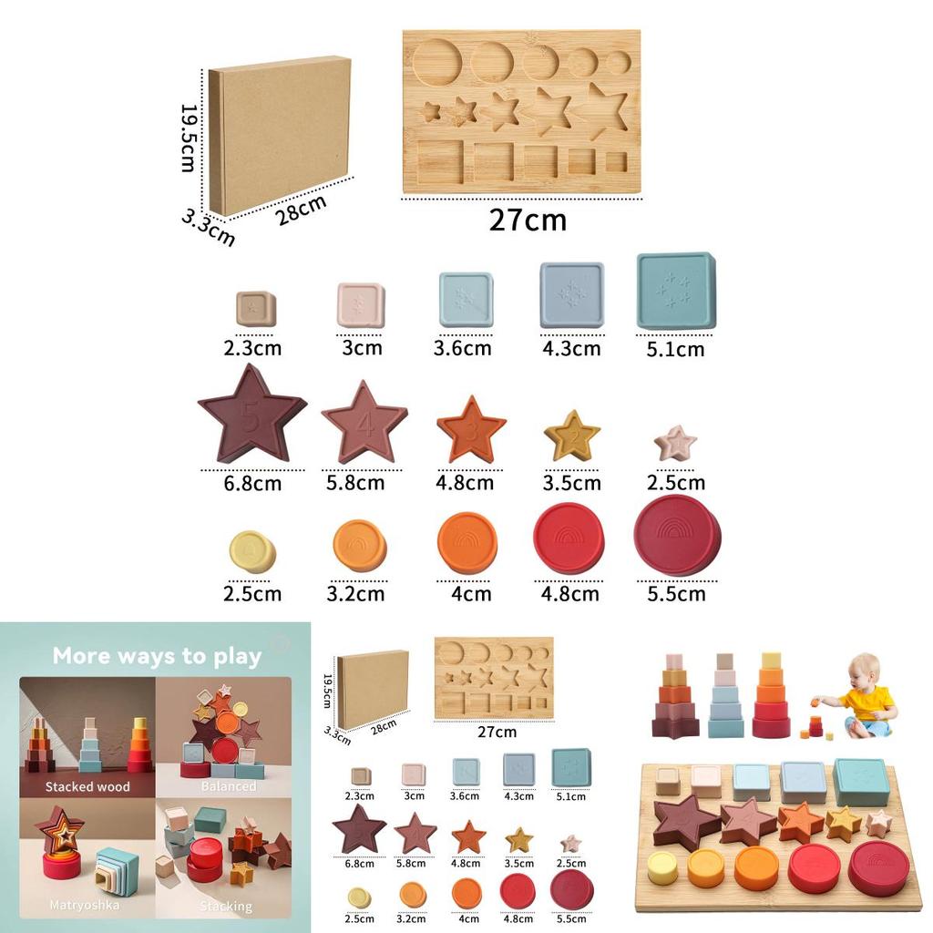 Baby Educational 3d Silicone Puzzle Blocks With Geometric Shapes For Infant Development