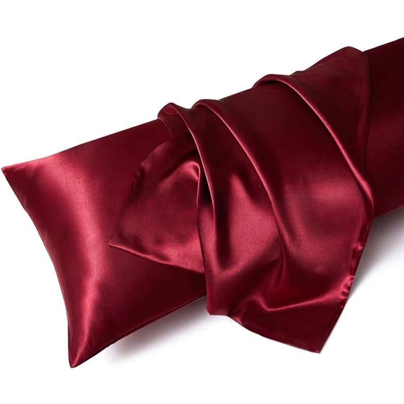 Solid Silk Pillowcases Decorative Luxury Cushion Cover Envelope Style Hair Skin Protect Standard Queen Size Pillow Case