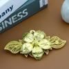 Neue Goldfarbe Damen Blumenkleid Schmuck Abzeichen Anstecknadel Clip Große Brosche