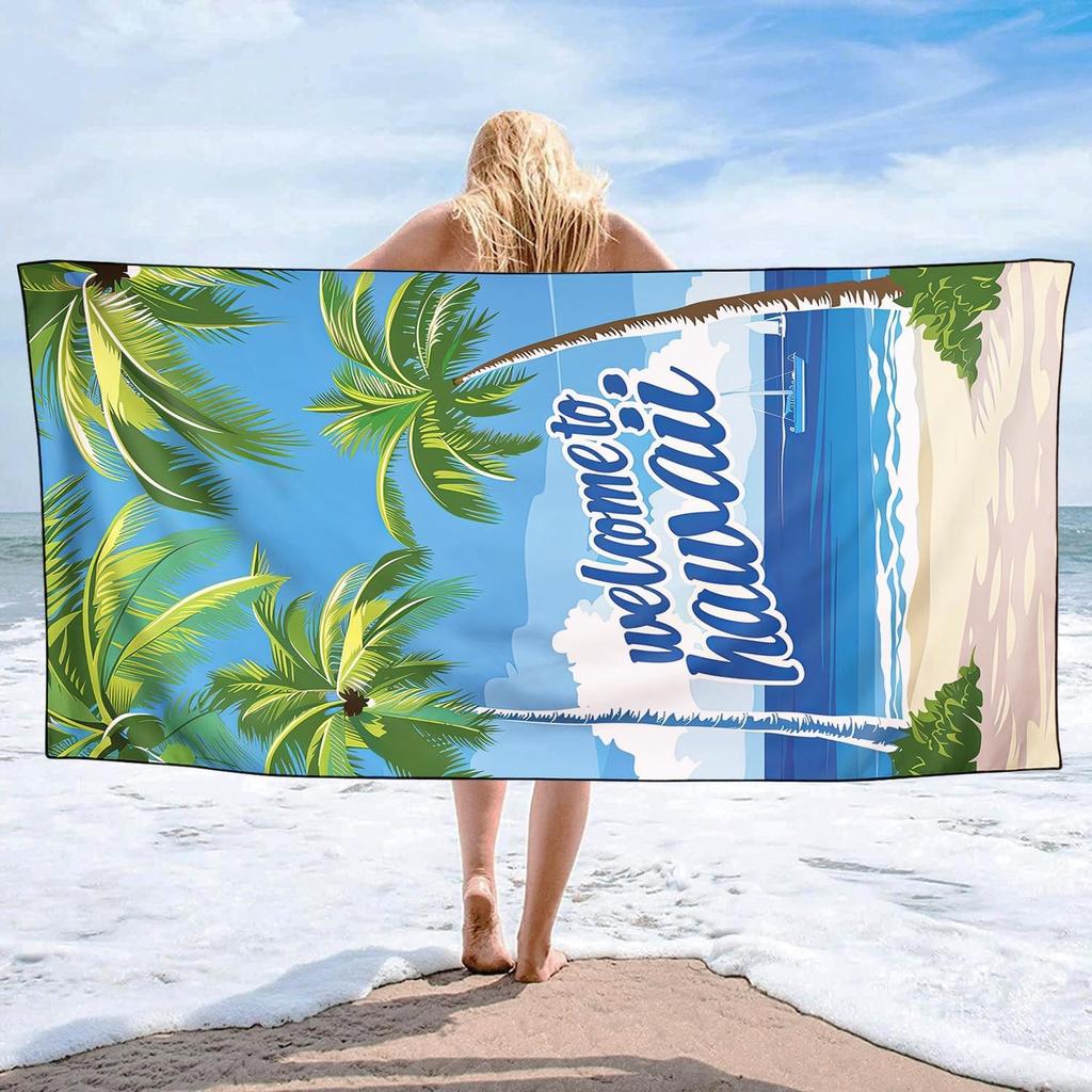 1PC Beach Towel Hawaii style for Family stuffs friend Gifts Quick-Dry Sand free For Bath Yoga Tourism Beach Camping Swimming GYM