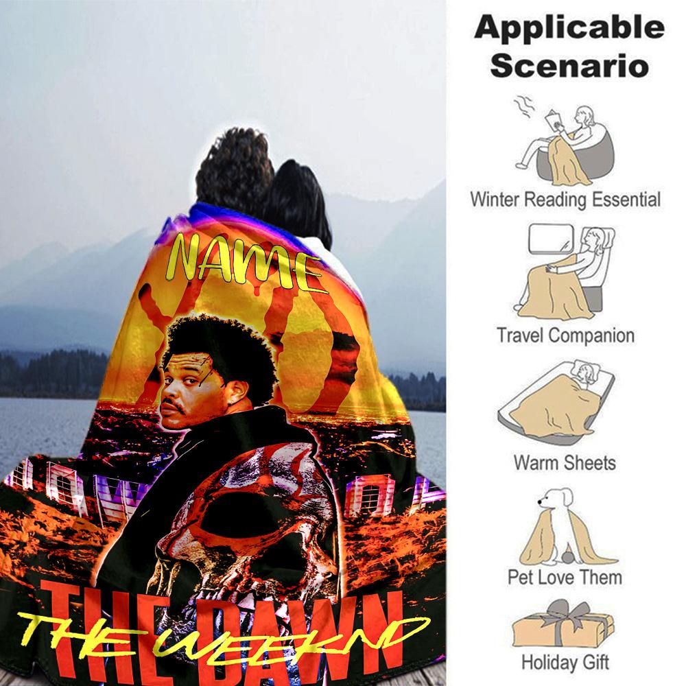 Customiz Name Personality The Weeknd Blanket Soft &Warm Sofa Office Bed Travel Lunch Break Blanket, Gift Suitable All Seasons