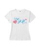 PAGESIISII Star Heart Lettering Print Slim Fit Short Sleeve T-Shirt Black