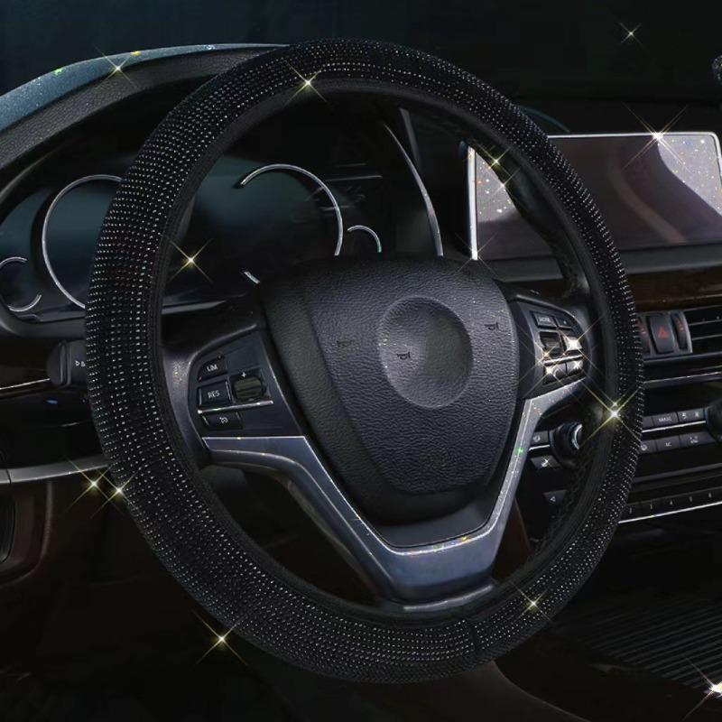 38cm Car Steering Wheel Cover Universal Bling Bling Diamond Rhinestones Elasticity Interior Car Accessories for Four Seasons