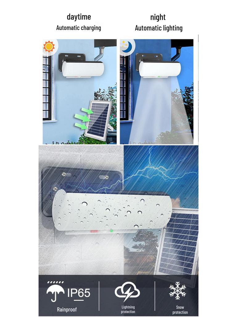 Three-Color Solar Induction Wall Light: Waterproof Indoor/Outdoor Garden & Courtyard Lighting