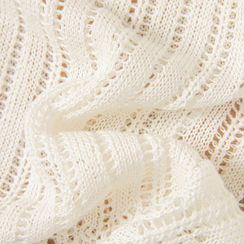 Women's Lightweight V-Neck Lace-Up Hollow Knit Cardigan