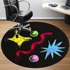 1pc Colorful Shapes Chair Carpet for Office, Round Non Slip Durable Large Size Office Carpet, Suitable for Office