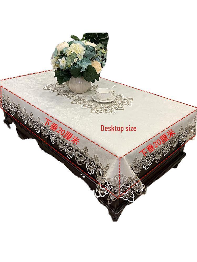 European Style Lace Tablecloth Set - Modern Minimalist Cover for Coffee Table, TV Cabinet, Dining Table