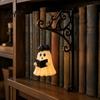 Retro Iron Hanging Lamp Ghost Book Light, Spooky Bookshelf Decor with Warm Small Display Glow, Gothic Reading Corner Ambient Lighting for Halloween