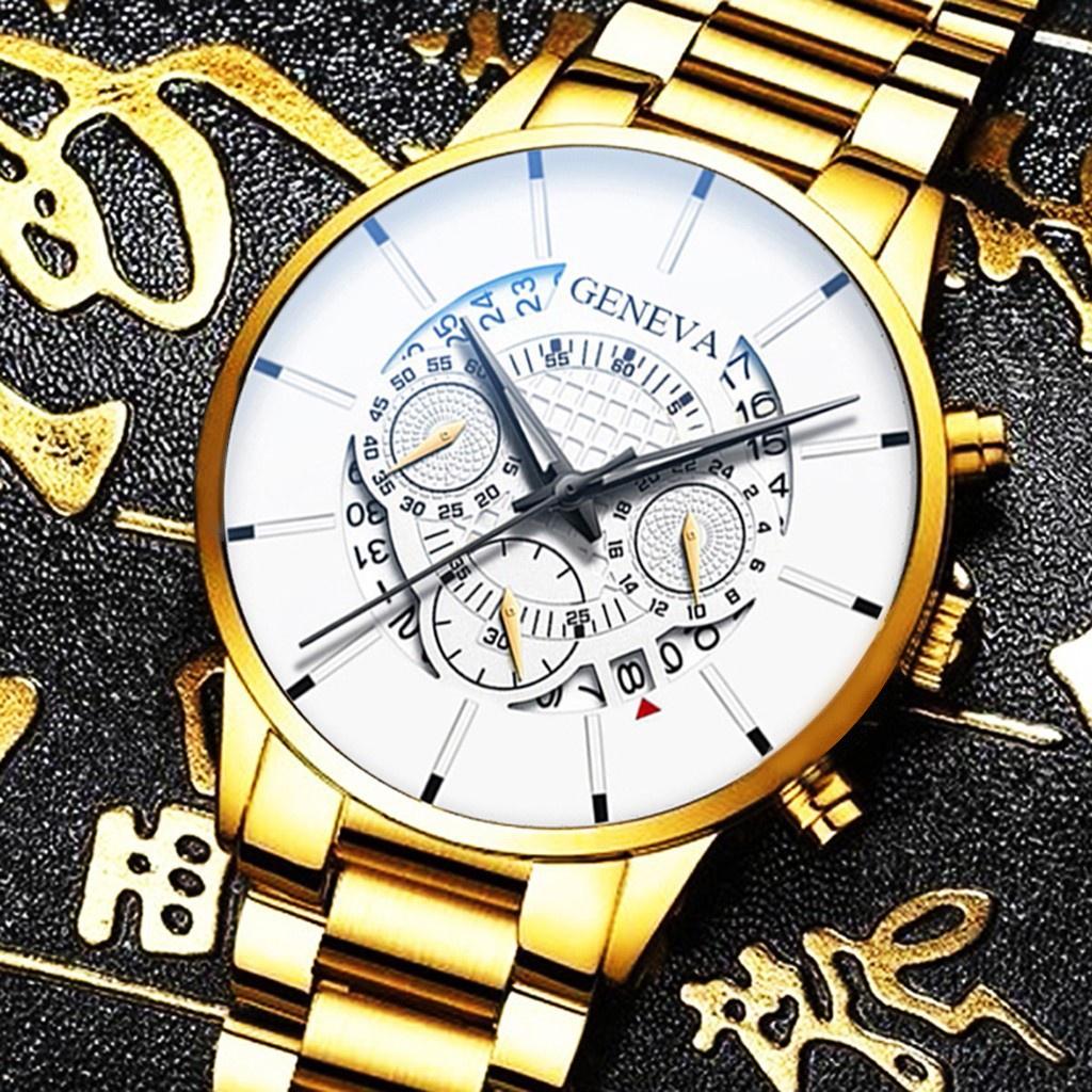 Trend Mens Fashion Watch Geneva Creative Calendar New Arrivals Alloy Steel Watch