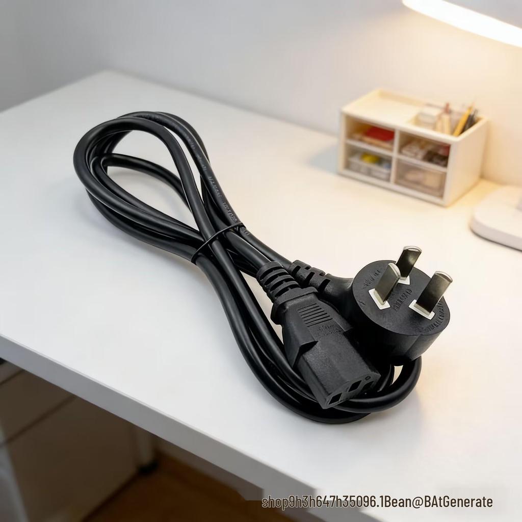 3-Pin Clover Leaf Power Cord for Desktops, Monitors, Rice Cookers, Printers