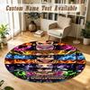 Round Rug Custom NameDemon Slayer Pattern Non Slip Carpet Home Floor Decor