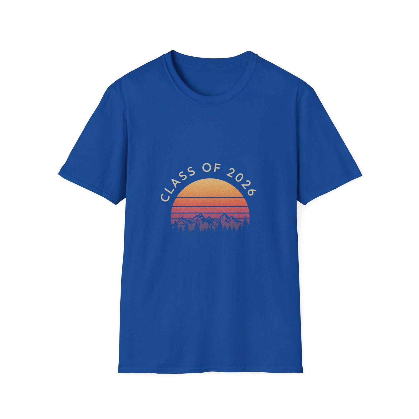 Class of 2026 Retro Sunset Mountain T-Shirt | Graduation Tee 3XL