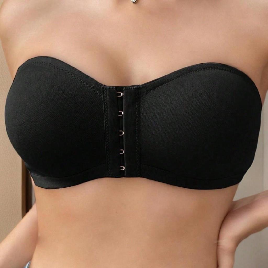 European and American Multihook Strapless Front-Closure Bra - Lightweight, Breathable, and Supportive for Small Busts