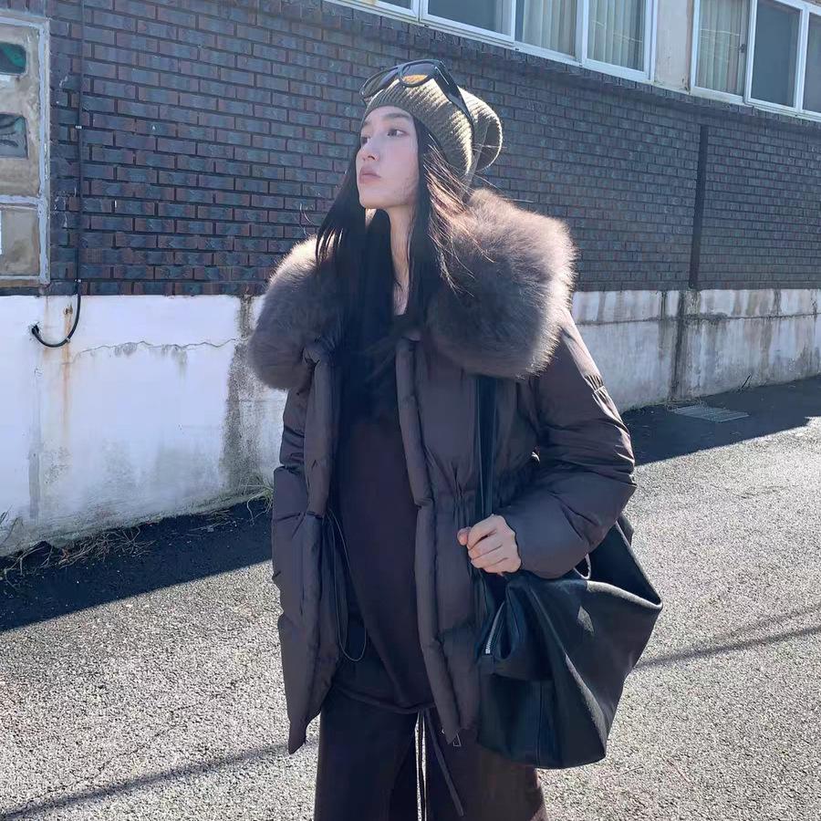 Yuyan big fur collar waist down jacket women's winter new thermal jacket popular duck down