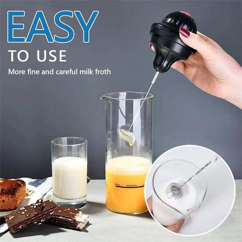 Electric Milk Frother for Latte Art - Glass Manual Foamer for Coffee