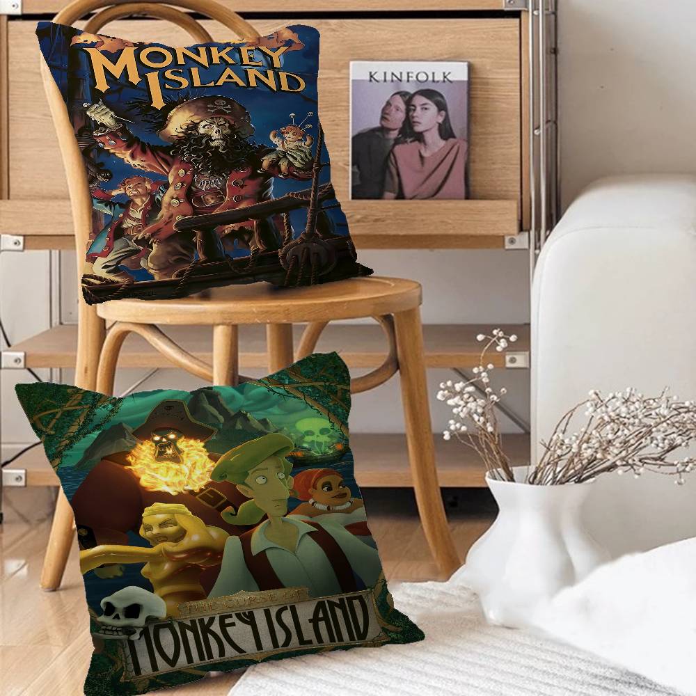 Classic Game The Secret Of Monkey Island Pillow Gift Home Office Decoration Bedroom Sofa Car Cushion Cover Case 45X45