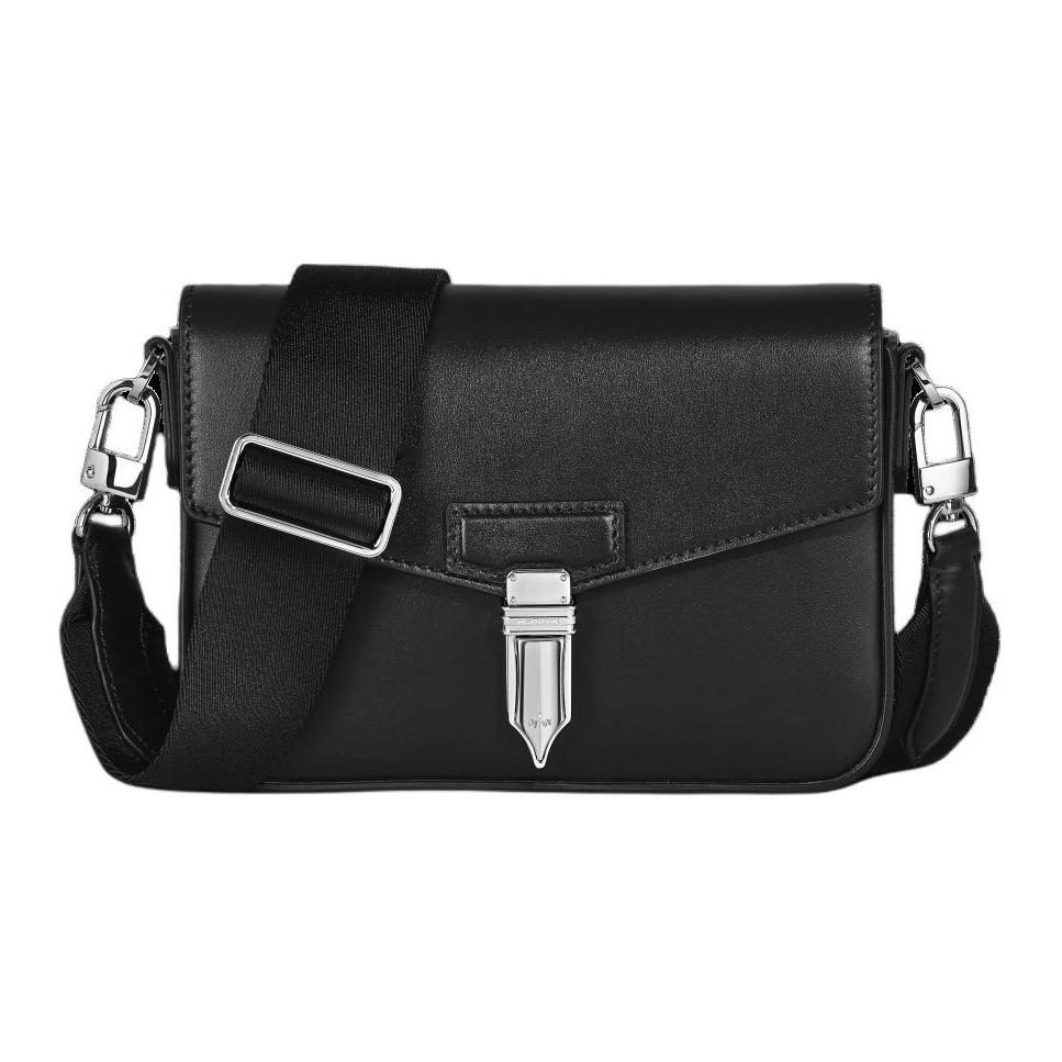

Montblanc Soft Leather Series Adjustable Detachable Shoulder Strap Metal Buckle Full Grain Cowhide Messenger Bag Men Messenger Bag Black 198732 Basic Set (Bag+Dust Bag)